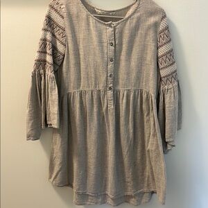 Gray Boho Tunic Top